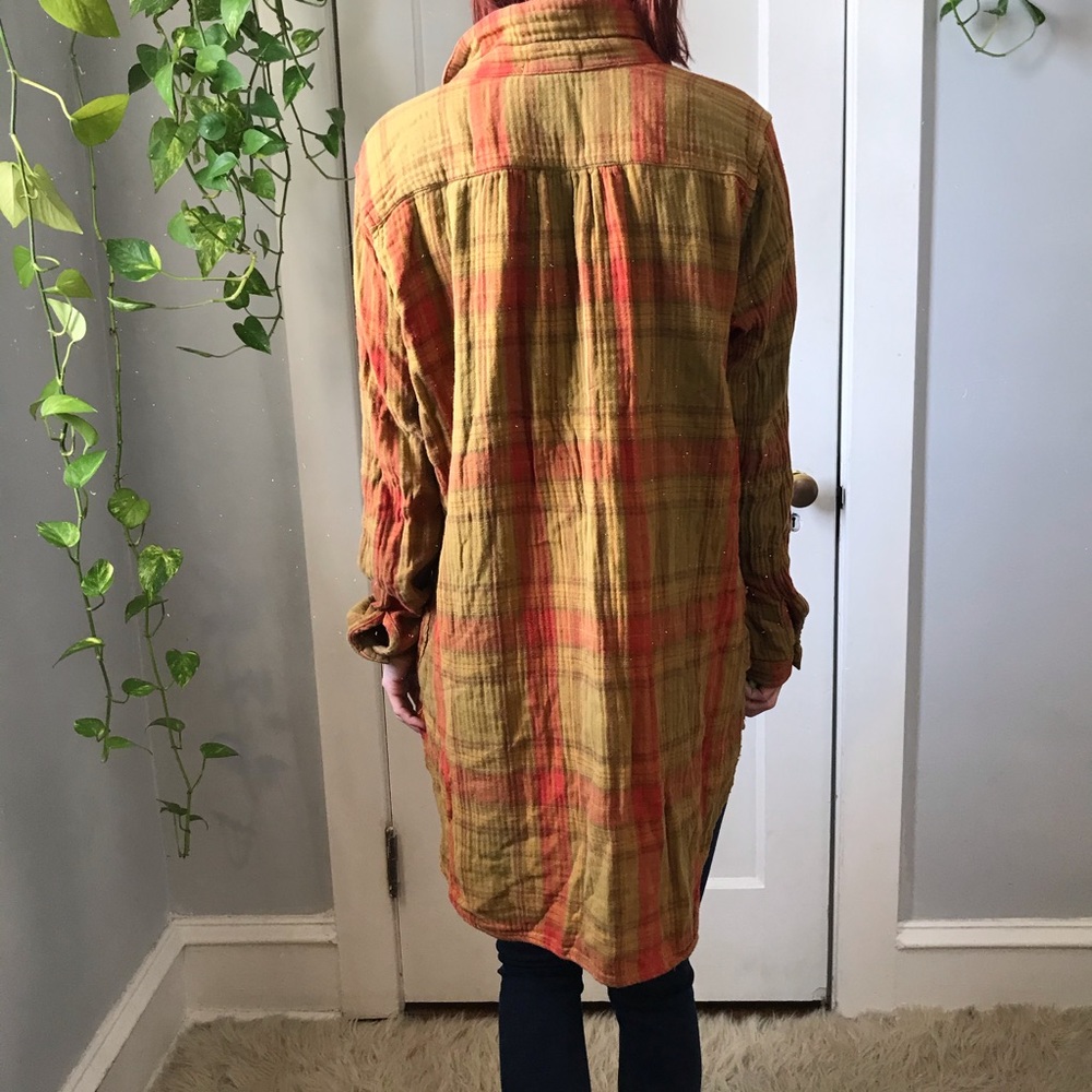 CP Shades x Free People Yellow Flannel Tunic Top - Picture 3 of 8
